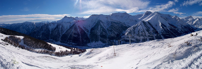 Skiing in the Alps of the Sea