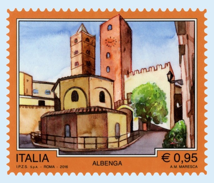 Eine neue Briefmarke  Albenga gewidmet, ist herausgegeben worden!