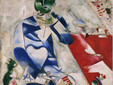 Marc Chagall, 1911, Trois_heures et demie (Le poète), Half-Past Three (The Poet), oil on canvas,Philadelphia Museum of Art ,Credit Coldcreation