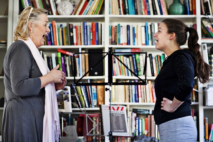 Danish businesswoman Pia Scharling (left) is also a singing teacher
