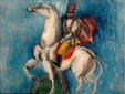 Raoul Dufy, 1914, Der arabische Reiter (Le Cavalier blanc), Ölgemälde,Musée d'Art Moderne de la Ville de Paris.. Kredit Coldcreation