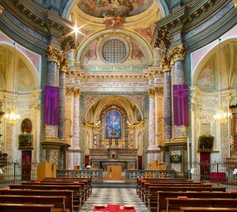 The inside of the church of Sant'Ambrogio in Cuneo