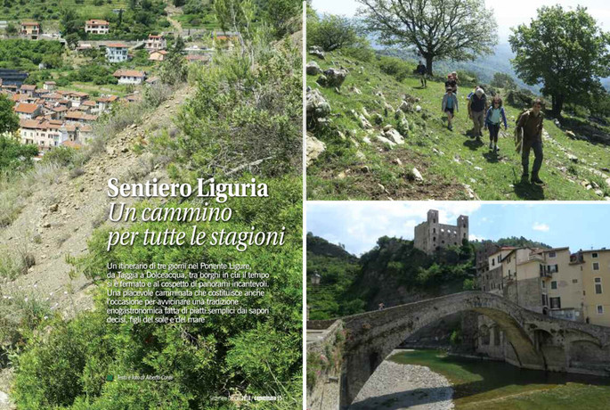 The Liguria Trail (Taggia-Dolceacqua and Ceriana-Perinaldo) on the last issue of &quot;Camminare&quot; (Walking) [Photo gallery]
